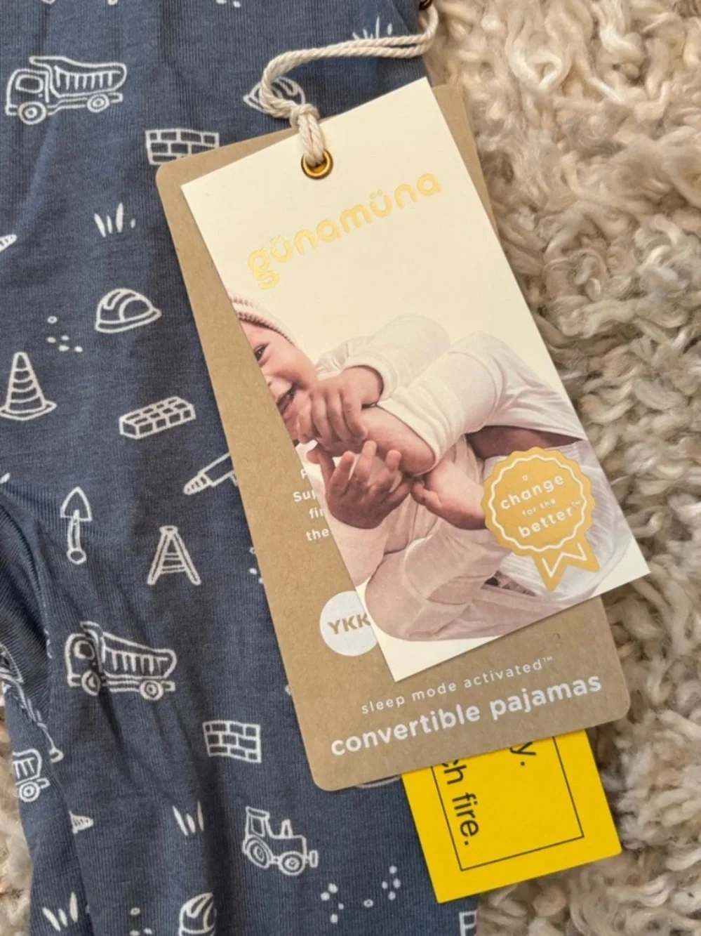 NWT Gunamuna Construction Convertible Pajamas | 18-24m